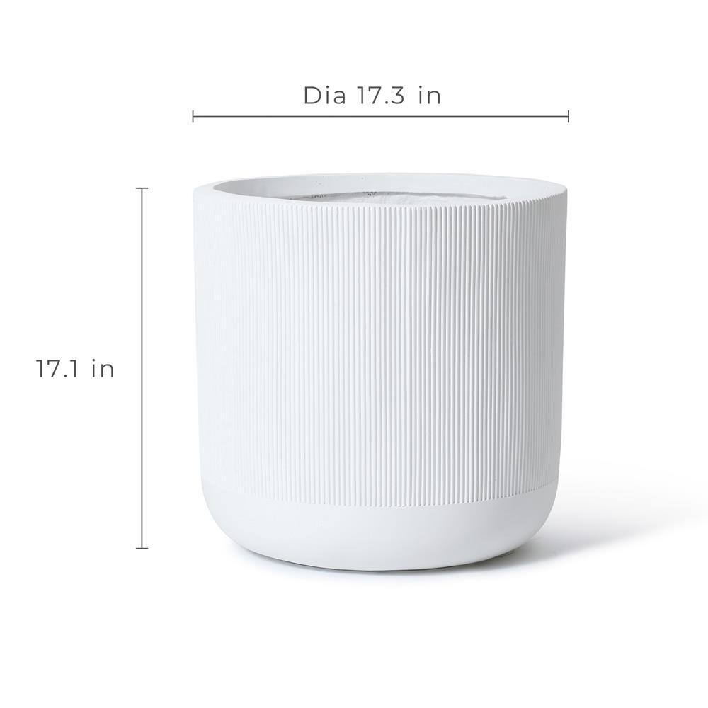 17.3 in. W x 17.1 in. H Whtie Stripes Ceramic Individual Pot - Hercitys