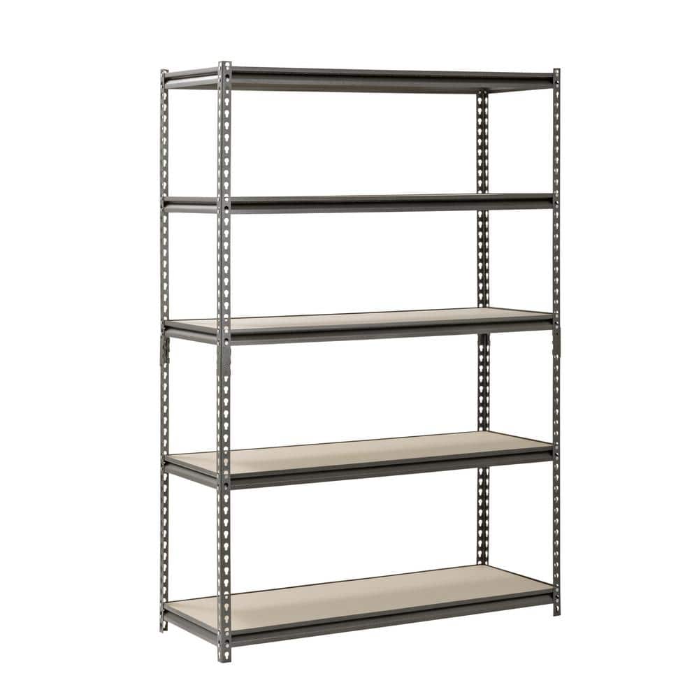 5-Tier Boltless Steel Garage Storage Shelving Unit in Silver Vein ( 48 in. W x 72 in. H x 18 in. D) - Hercitys