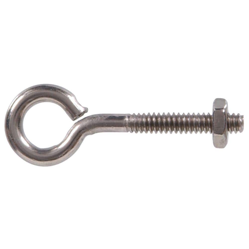 3/8 in.-16 tpi x 6 in. Stainless Steel Eye Bolt with Nut (3-Pack) - Hercitys