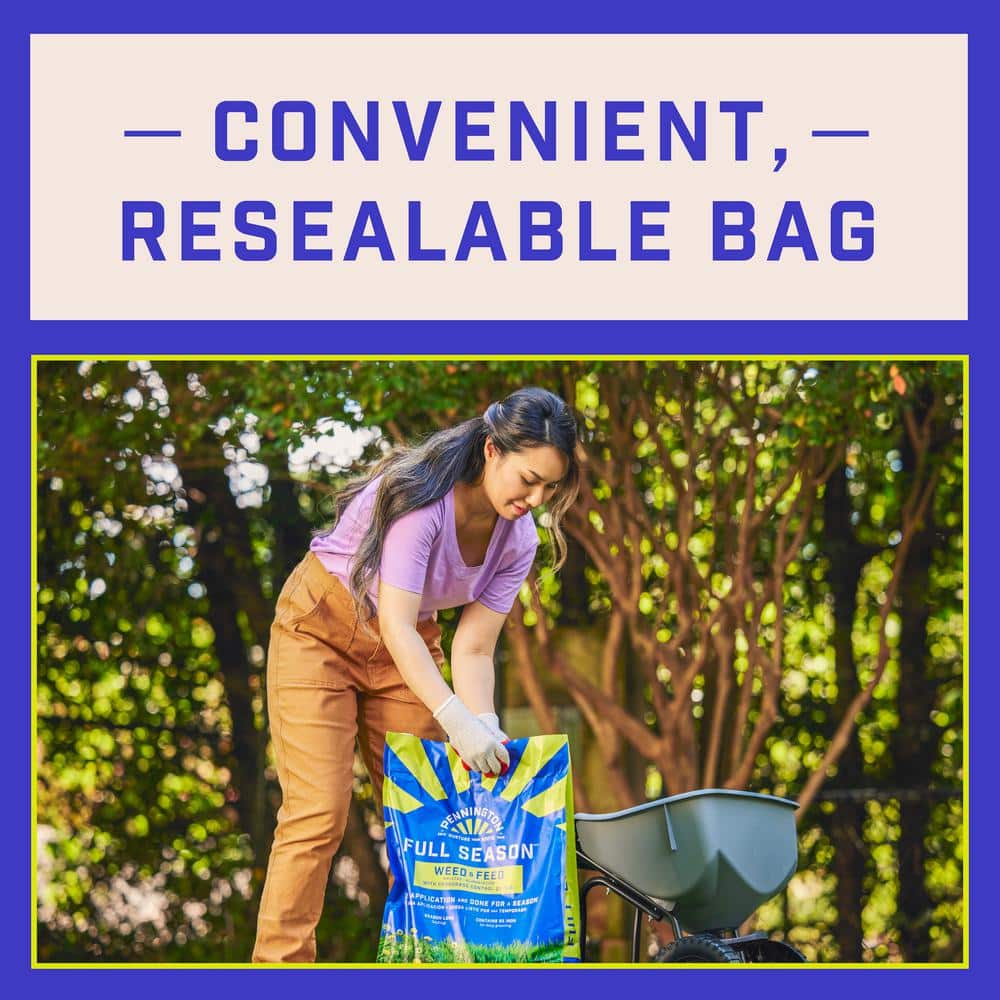 14.4 lbs. 4,000 sq. ft. Full Season Weed and Feed Lawn Fertilizer Granules Plus Crabgrass Control 25-0-8 - Hercitys