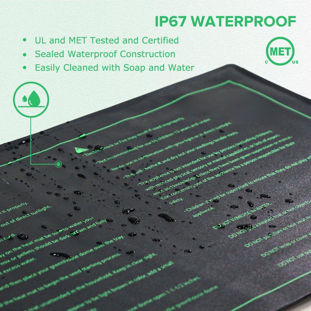 10 in. x 20 in. Durable Waterproof Seedling Heat Mat (2-Pack) - Hercitys