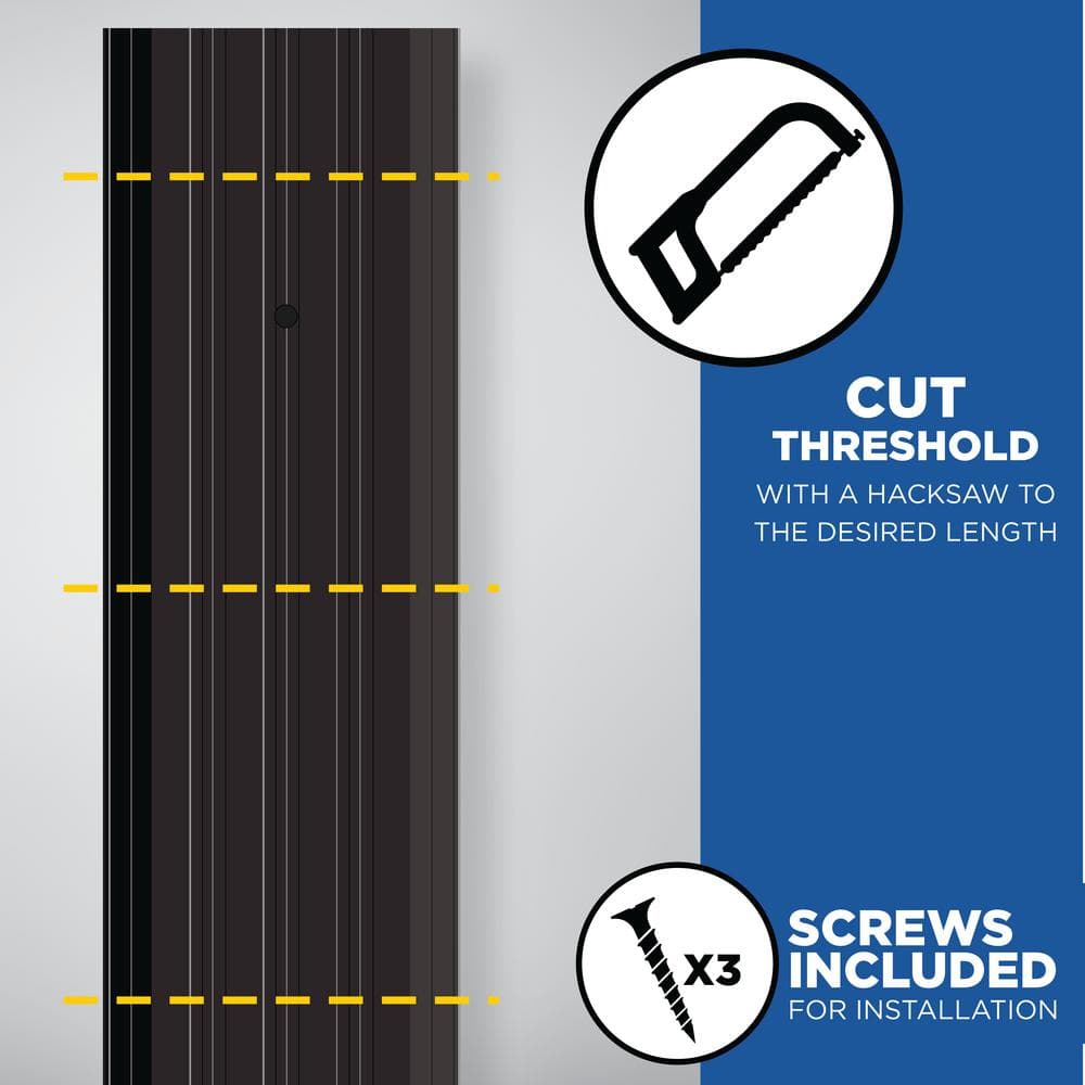 5 in. x 1/4 in. x 36 in. Bronze Aluminum Commercial Flat-Profile Threshold - Hercitys