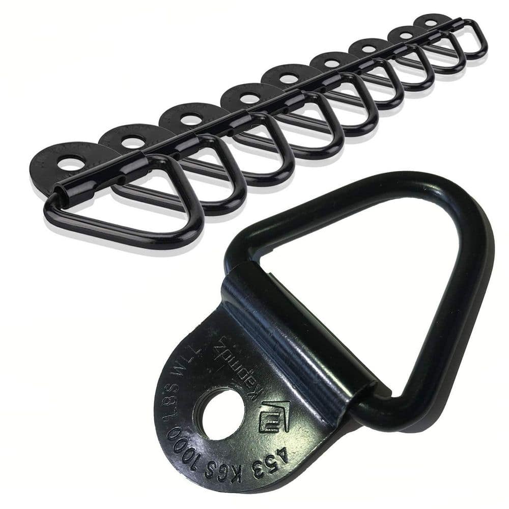 2 in. Heavy Duty Truck Bed Tie Down Anchors Rings Trailers Hook Cargo Bolt on V Ring Pickups Rail Accessories (10-Pack) - Hercitys