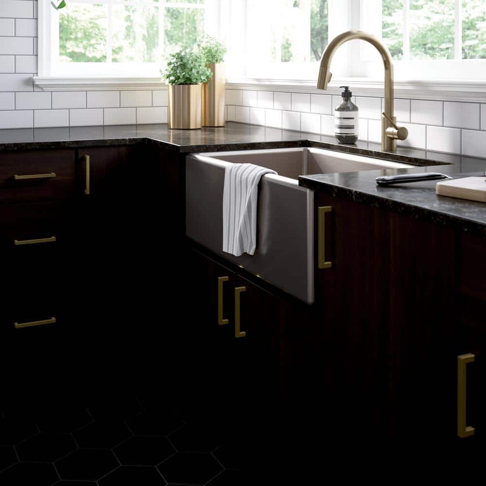 30-Pack Simple Modern Square 5-1/16 in. (128 mm) Modern Satin Gold Cabinet Drawer Pulls - Hercitys