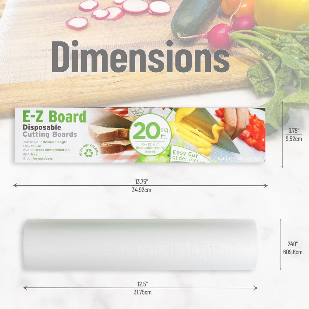 5-Pack Clear Plastic E-Z Board Disposable Cutting Board 20 sf 13.75 in. L x 3.125 in. W x 3.75 in. H (1-Piece) - Hercitys