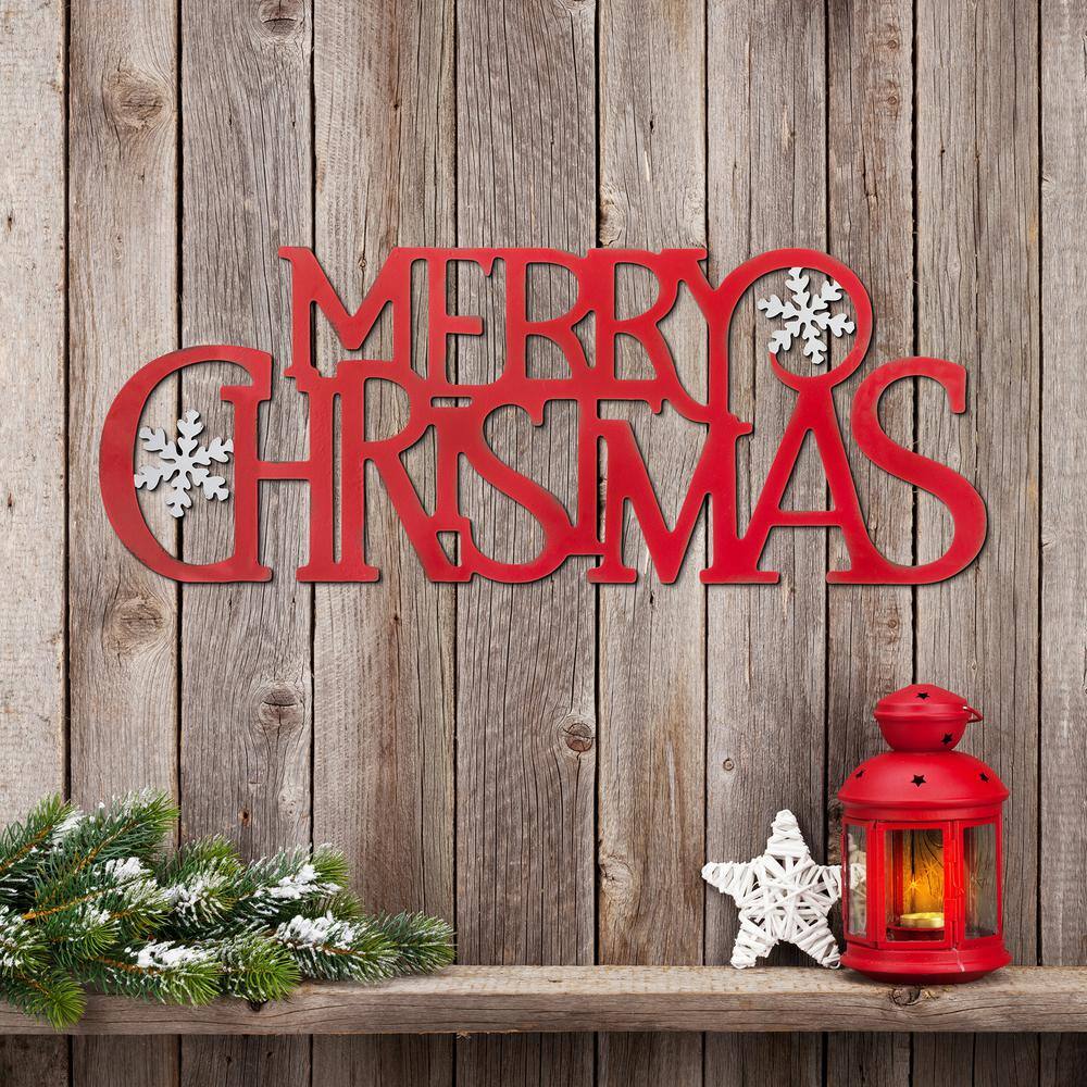 24 in. L Metal MERRY CHRISTMAS Wall Decor - Hercitys
