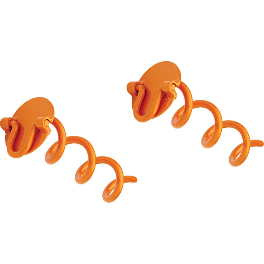 2-Pack 8 in. Folding Ring Spiral Ground Anchor for Yard - Hercitys