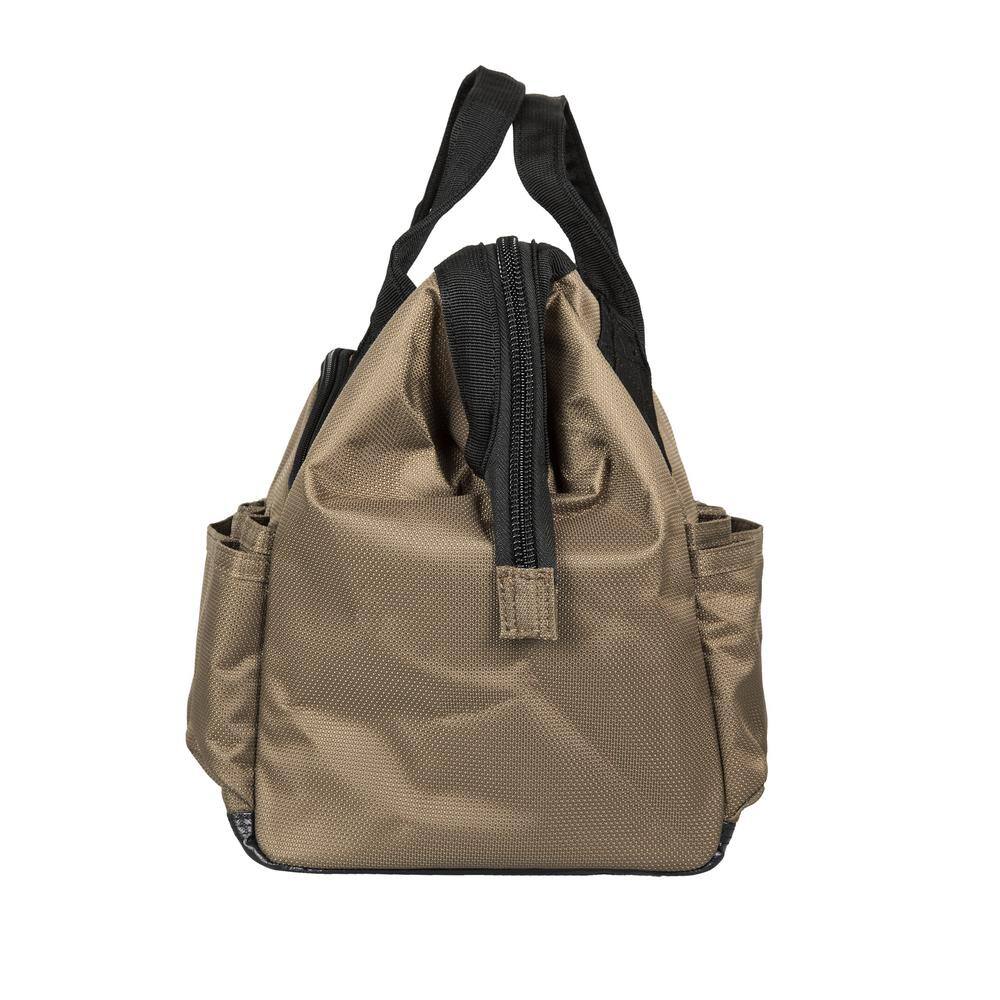 15 in. 29 Pocket Chestnut Industrial Grade Nailhead Nylon Tool Bag with Shoulder Strap - Hercitys