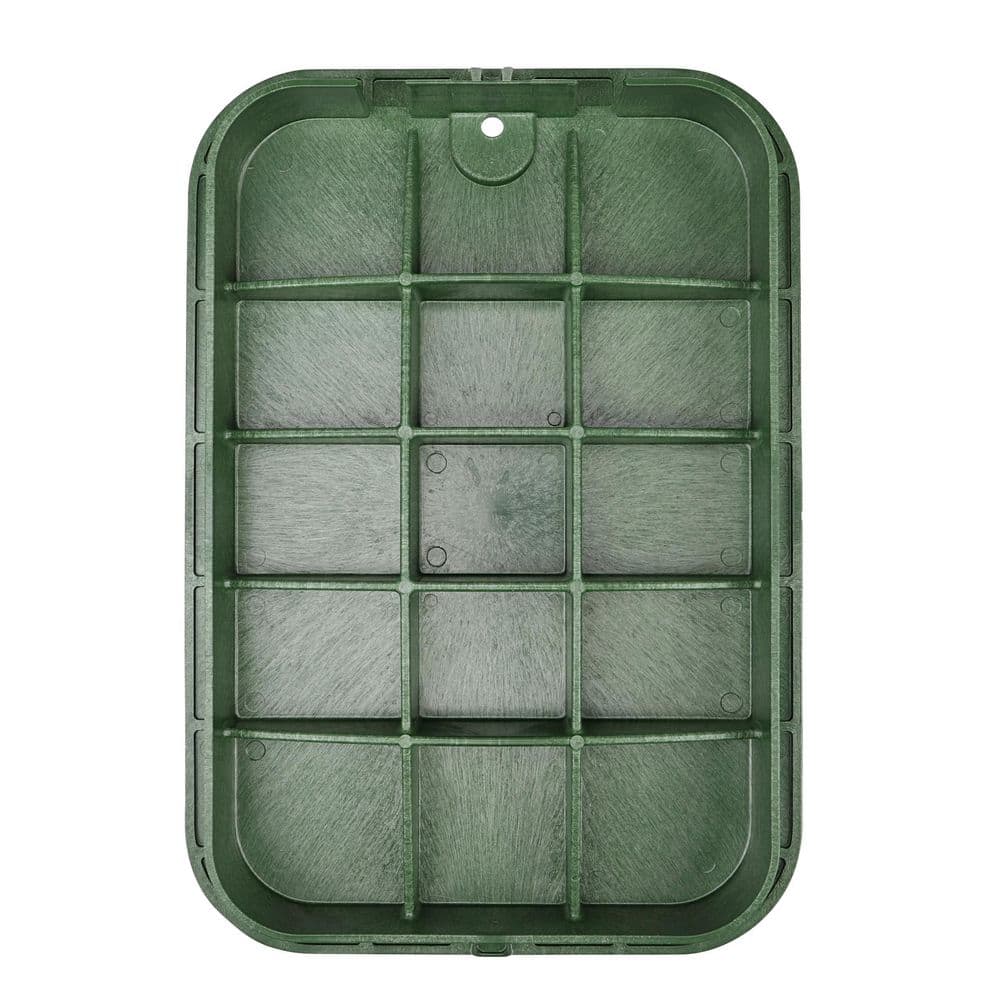 14 in. X 19 in. Rectangular Valve Box and Cover, Black Box, Green ICV Cover - Hercitys