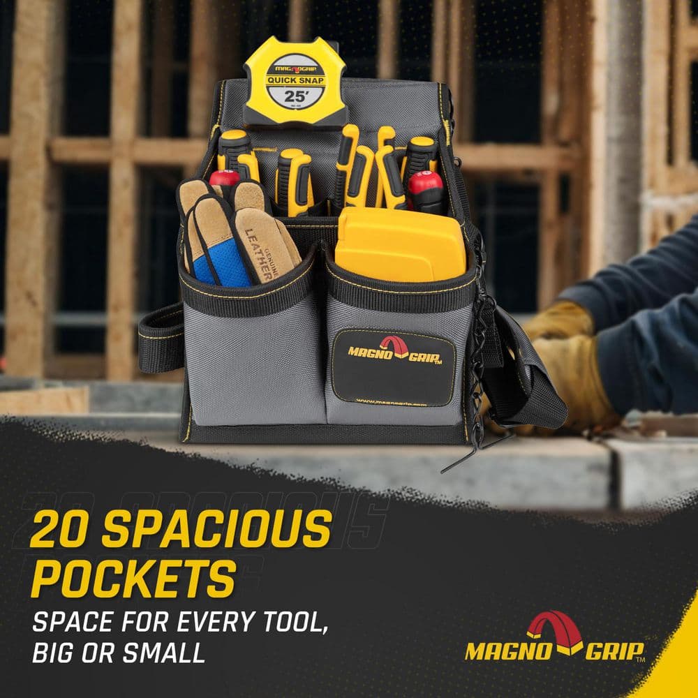 20-Pocket Electricians Pouch with Padded Shoulder Strap - Hercitys