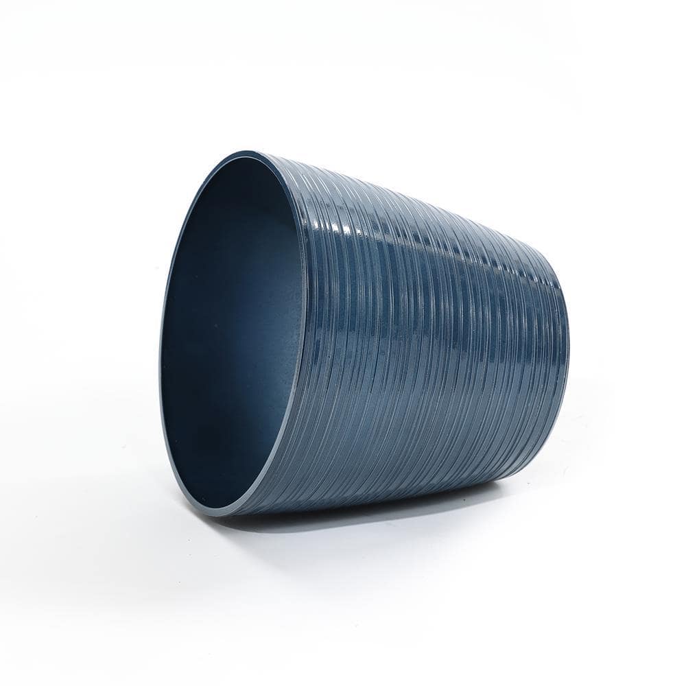 11.02 in. W x 10.04 in. H Marine Blue Tapered Round Tropical Plastic Planters Set (2-Piece) - Hercitys