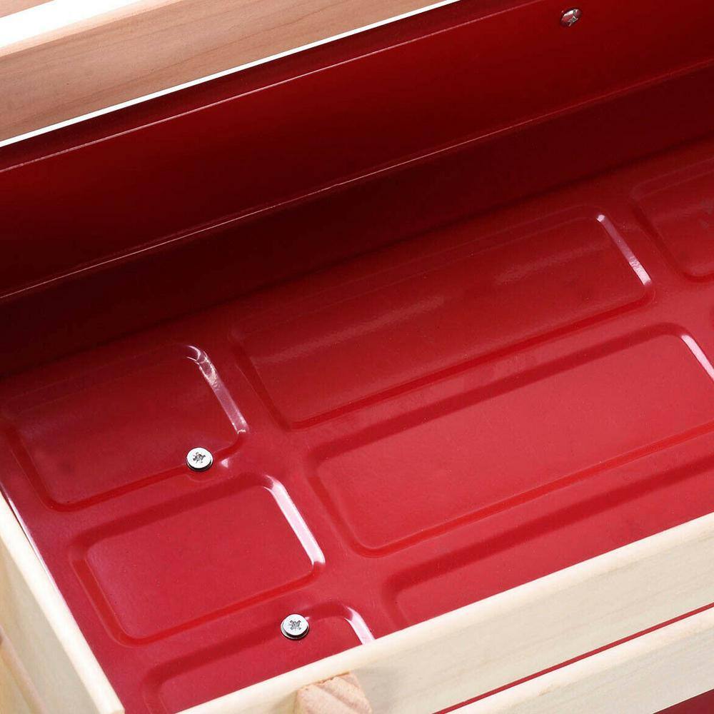 3 cu. ft. Metal Garden Cart with Drink Holder, Adjustable Handles, Red - Hercitys