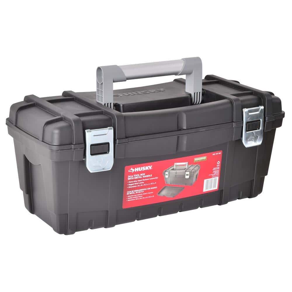 24 in. Hand Tool Box in Black - Hercitys