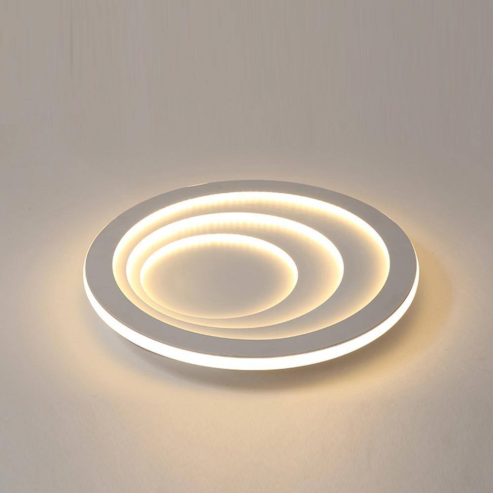 19.7 in. 1-Light White Acrylic Lampshade Integrated LED Flush Mount Ceiling Light - Hercitys