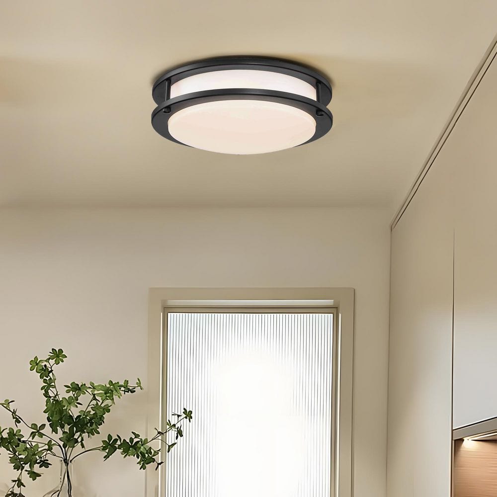 11 in. Modern Bronze 5CCT LED Integrated Flush Mount Fixture with Shade - Hercitys