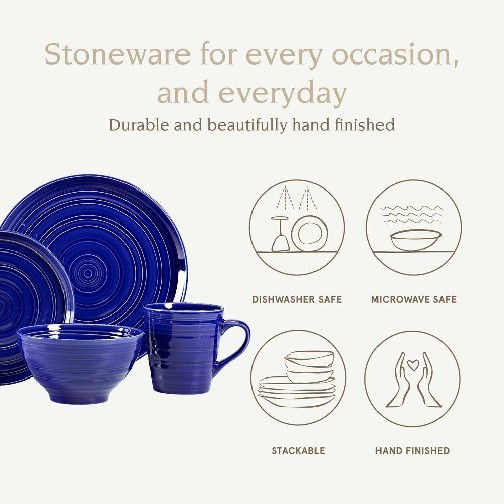 16-Piece Casual Blue Dinnerware Set (Service for 4) - Hercitys