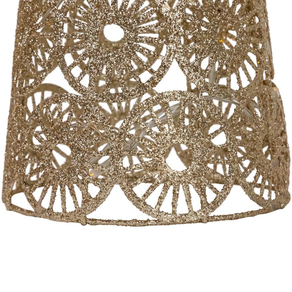 23 .5 in. LED Lighted B/O Gold Wire Sunburst Christmas C1 Tree – White Lights - Hercitys