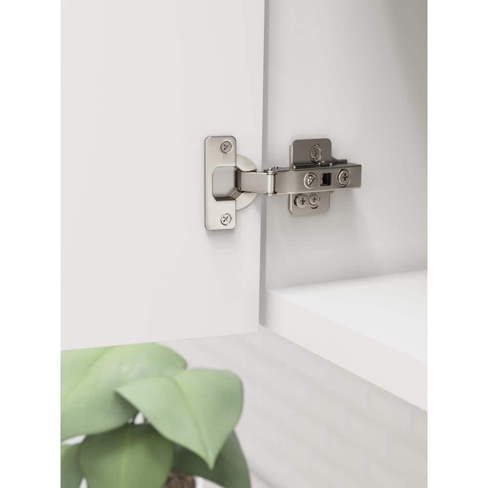 2-Pack Nickel Full Overlay Frameless Self Close Euro Concealed Cabinet Hinges - Hercitys