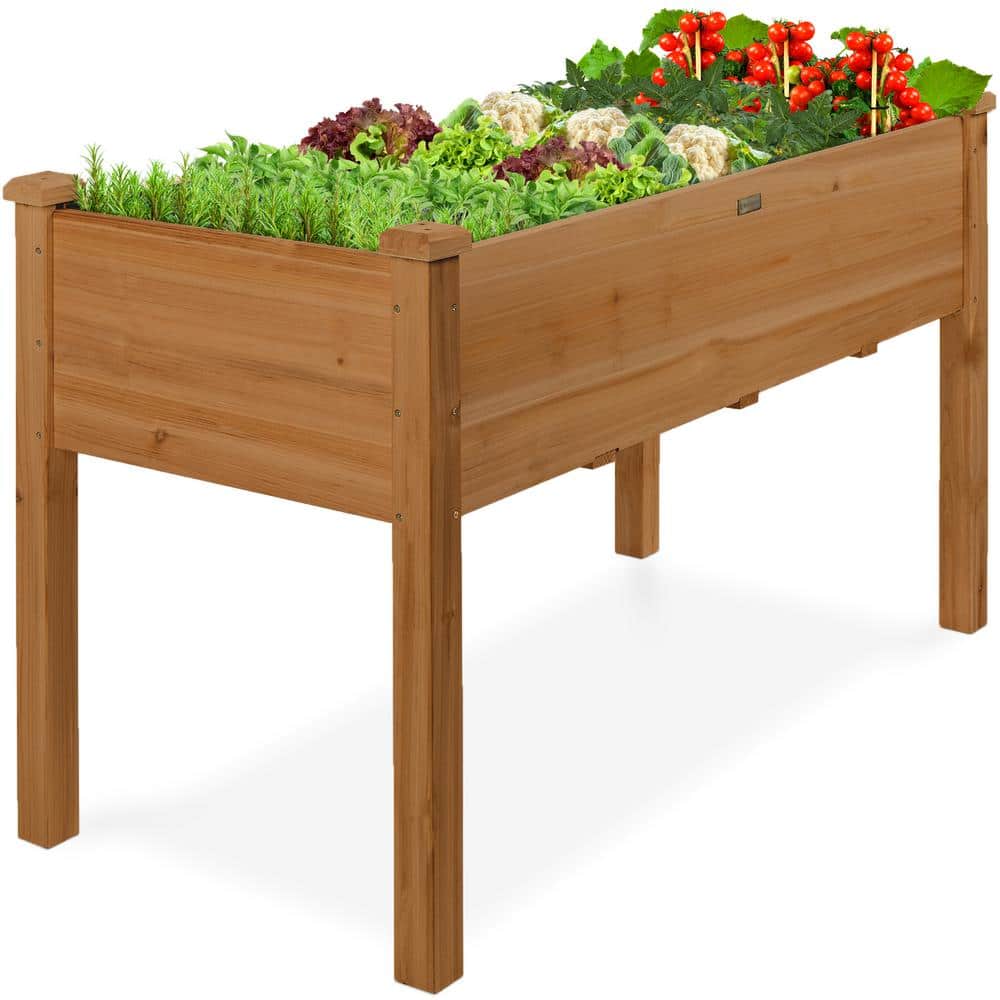 48 in. x 24 in. x 30 in. Wood Raised Garden Bed – Acorn Brown - Hercitys