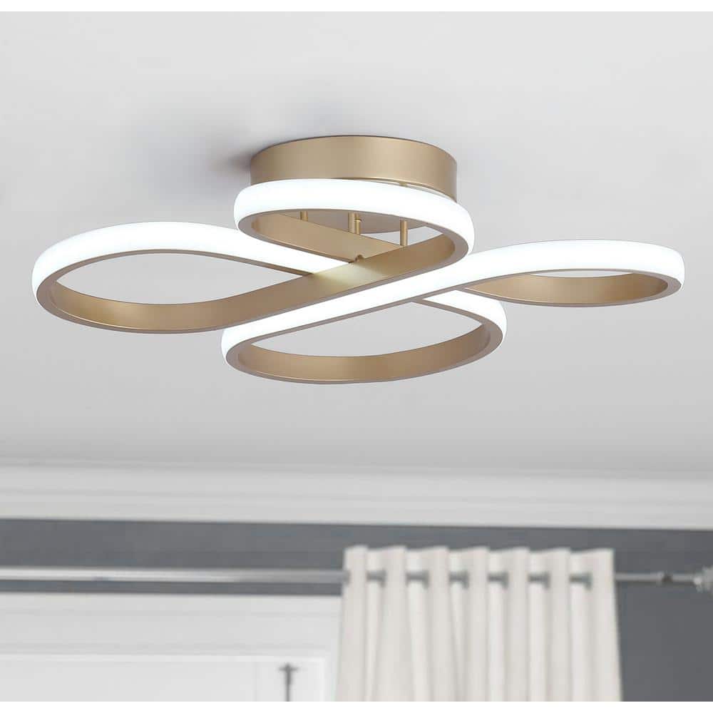 20.47 in. 1-Light Modern Linear Integrated LED Flush Mount Ceiling Lighting Fixtures - Hercitys