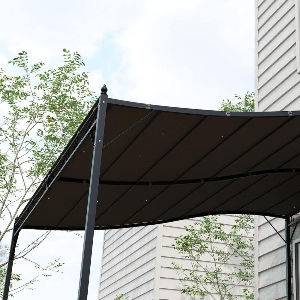 10 ft. x 10 ft. Dark Gray Polyester Fabric Pergola - Hercitys