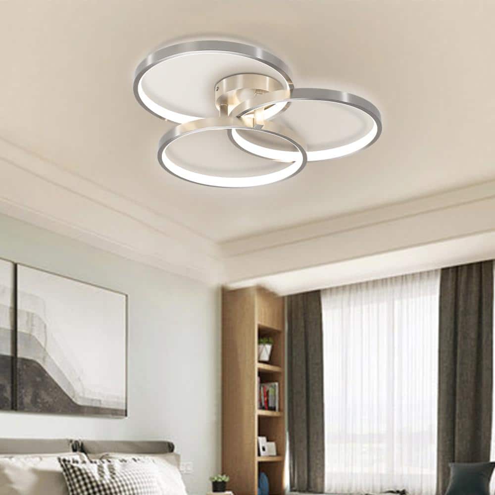 19.69 in. Modern Gold LED Flush Mount with Inner Ring Illumination - Hercitys