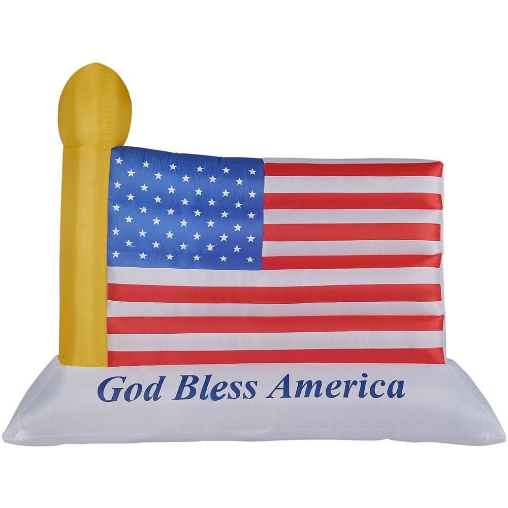 121 in. x 72 in. American Flag Inflatable with Lights - Hercitys