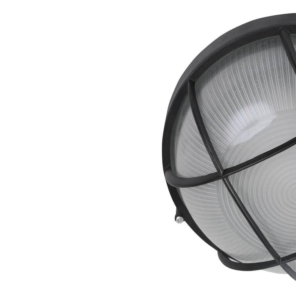 1-Light Integrated LED Flush Mount Ceiling Light in Black - Hercitys