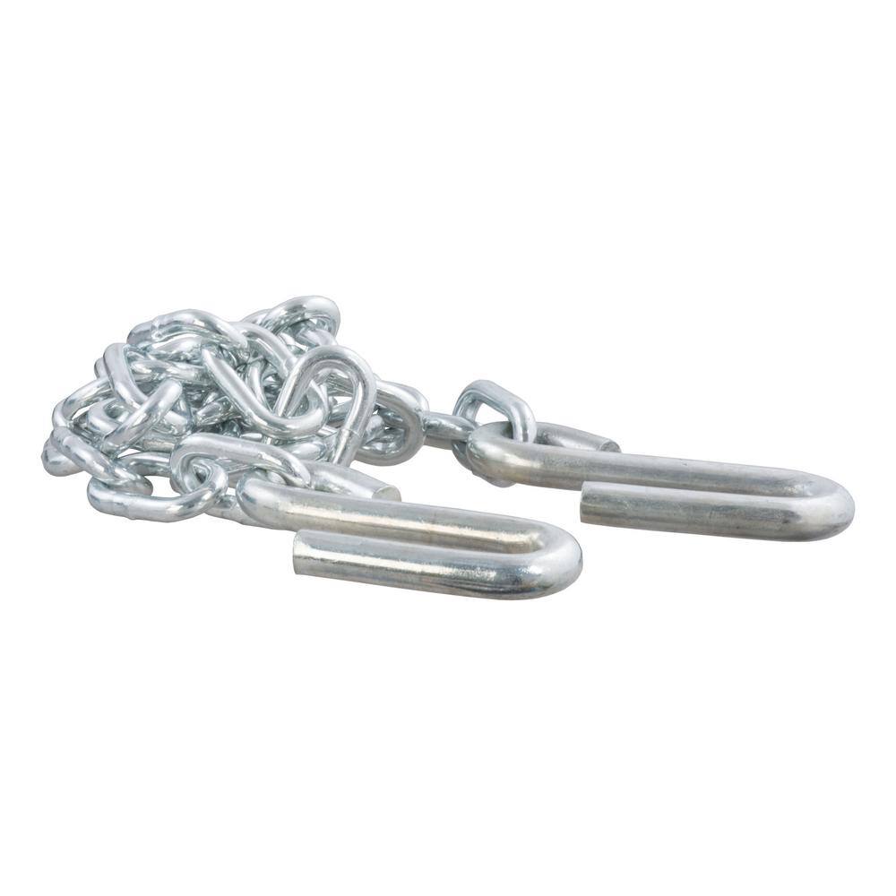 48″ Safety Chain with 2 S-Hooks (5,000 lbs., Clear Zinc) - Hercitys