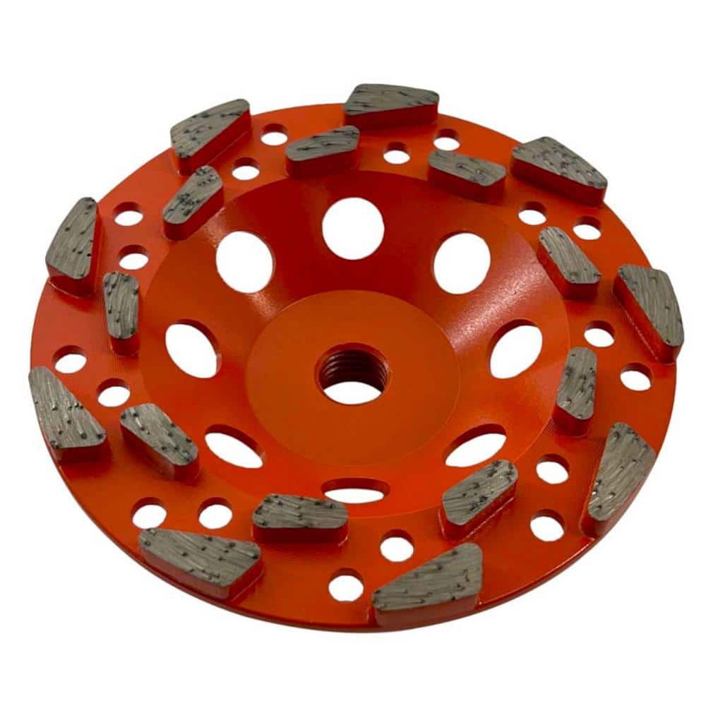 5 in. Concrete, Segmented Rim, 18 Diamond Blade Segments, Premium Aggressive Diamond Grinding Wheel, 5/8 in. 11 Arbor - Hercitys