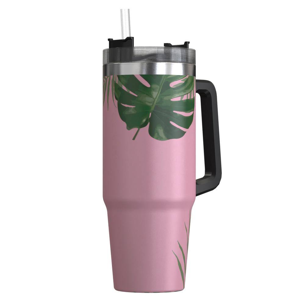 30 oz. Double-Walled Insulated Tropical Pink Stainless Steel Tumbler - Hercitys