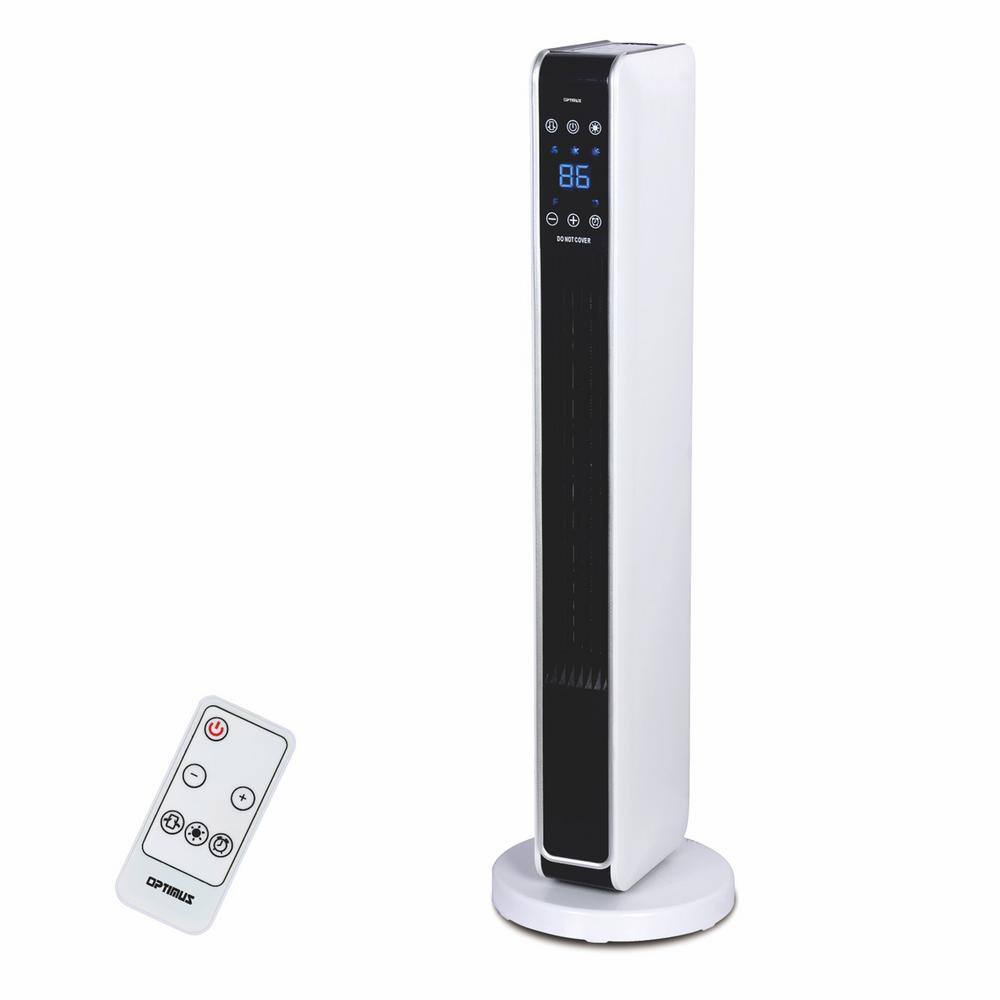 29 in. Oscillating Electric Furnace Tower Heater with Digital Temperature Readout and Remote - Hercitys