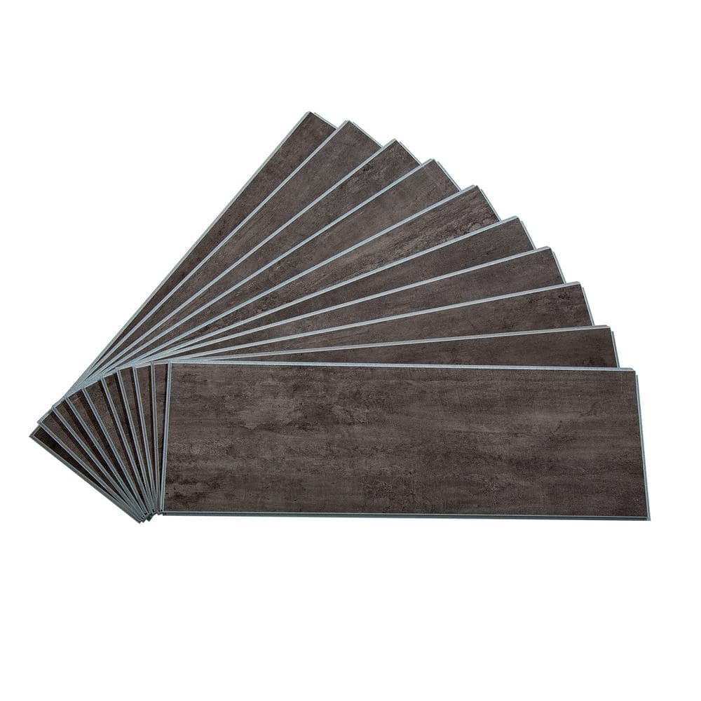 22.8 in. L x 7.31 in. W Ashen Slate Waterproof Adhesive No Grout Vinyl Wall Tile (11 sq. ft./Case) - Hercitys