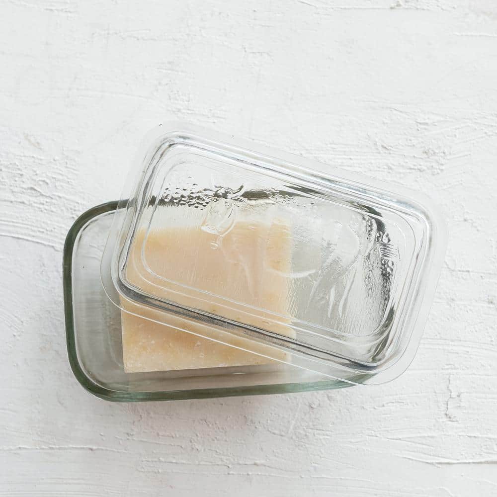4 oz. Clear Embossed Glass Butter Dish (Set of 1) - Hercitys