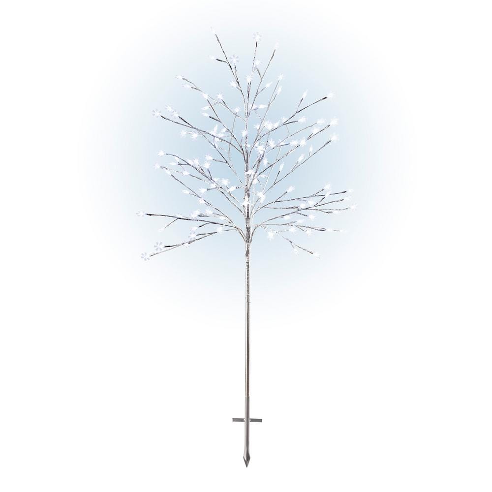 58 in. Tall Frosty Christmas Snowflake Tree with Cool White LED Lights - Hercitys