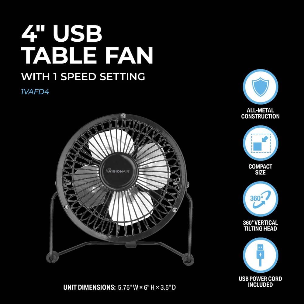 4 in. USB Table Fan - Hercitys