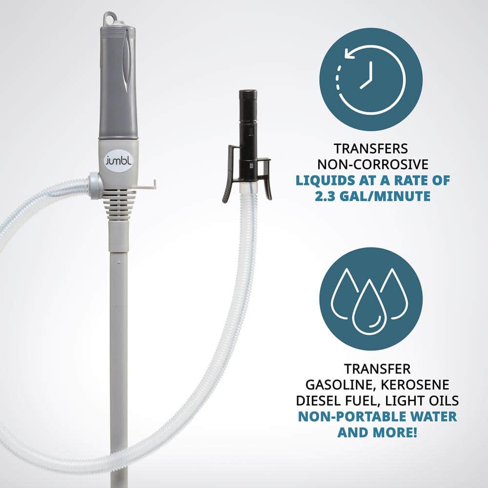 294.4 fl. oz. Automatic Battery Powered Fuel Transfer Pump with Auto-Stop, Portable Siphons - Hercitys
