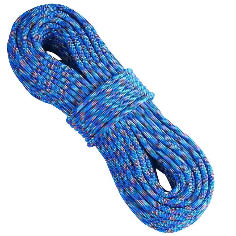 10. 2mm Dynamic Climbing Rope, 60M/197ft. Outdoor Rock Climbing Rope 25KN Breaking Tension, Stretchable Fiber Rope, Blue - Hercitys