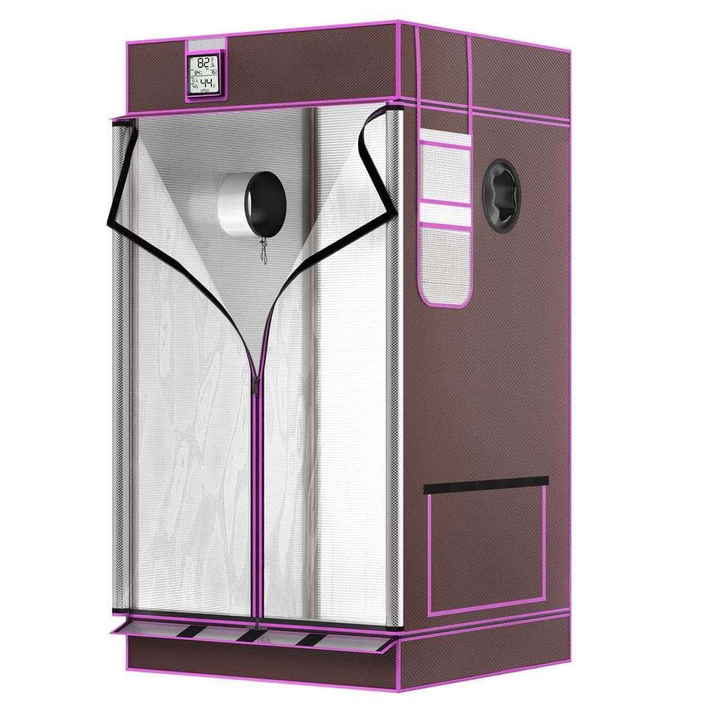 2 ft. x 2 ft. Grow Tent High Reflective Mylar 1680D Hydroponic with Double Cleart Observation Door and Floor Tray - Hercitys