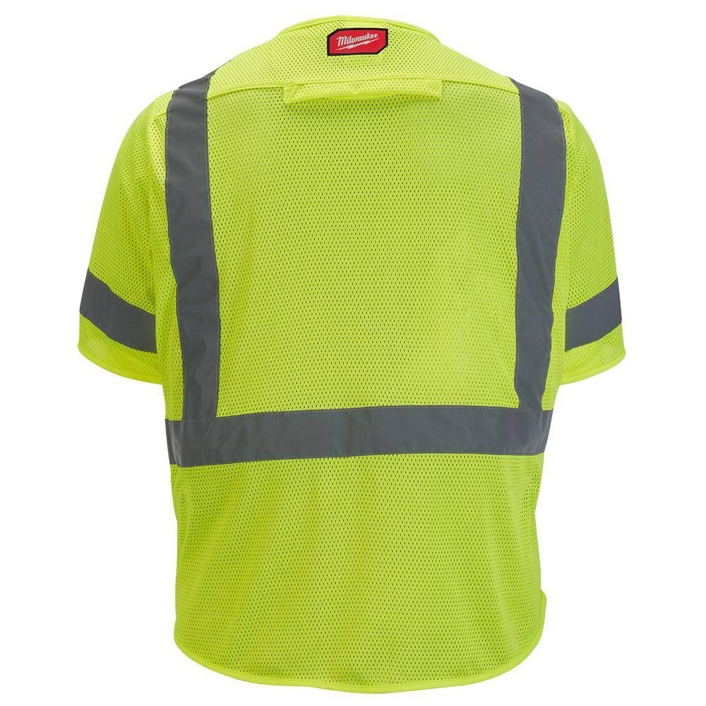 2X-Large/3X-Large Yellow Class 3 Mesh High Visibility Safety Vest with 9-Pockets and Sleeves - Hercitys