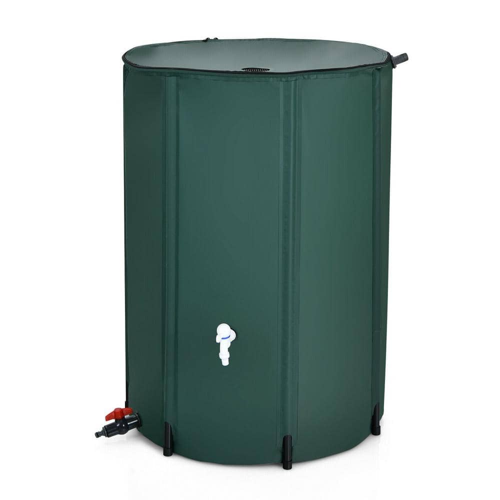 100 gal. Green PVC Portable Rain Barrel Water Collector Tank - Hercitys