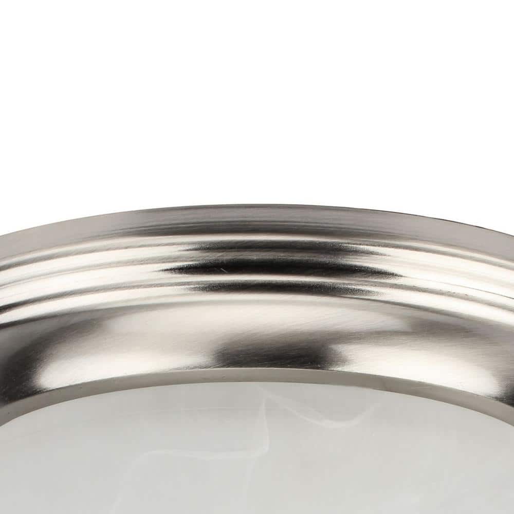 14.12 in. 1-Light Brushed Nickel LED Flush Mount - Hercitys