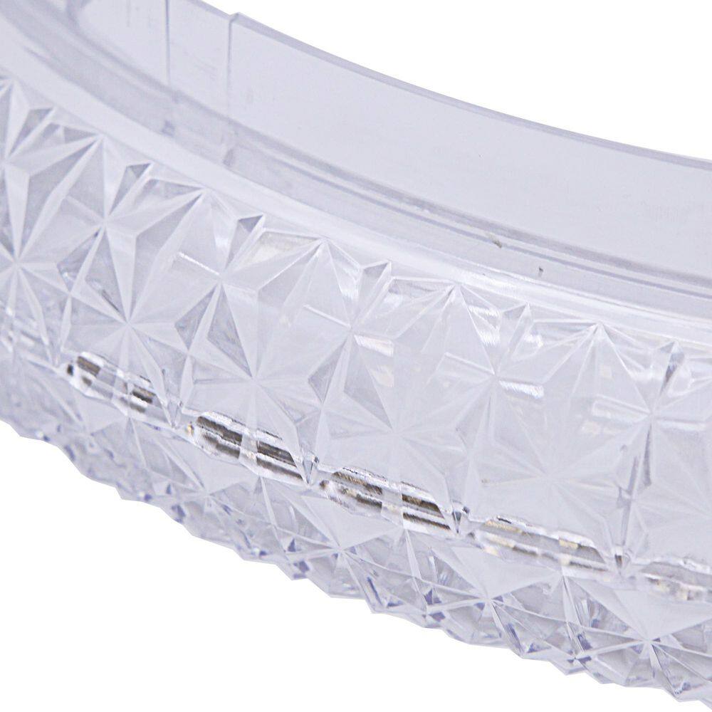 16.1 In. White Flush Mount Ceiling Light with Imitated Crystal Trim, Dimmable LED - Hercitys