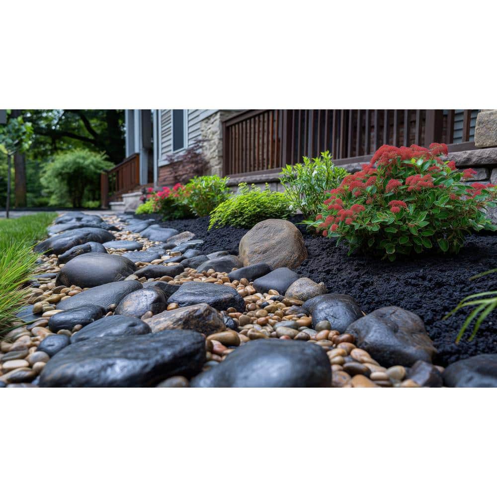 0.27 cu. ft. 0.25 in. to 0.5 in. 20 lbs. Grade A Mixed Polished River Pebbles - Hercitys