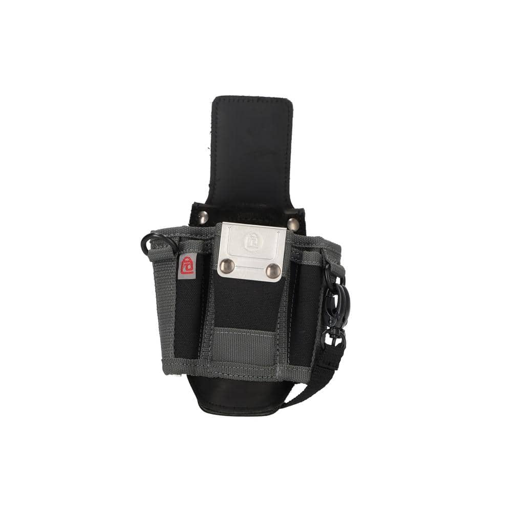 5 in Compact Black Leather Tool Pouch with Pen Knife Pliers Screwdriver Wrench Utility Knife Tape Measure Holder - Hercitys