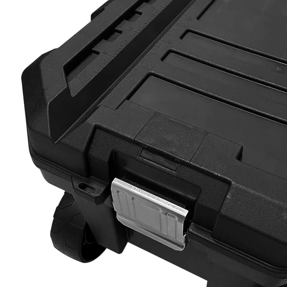 24 in. Black Plastic Rolling Tool Box - Hercitys