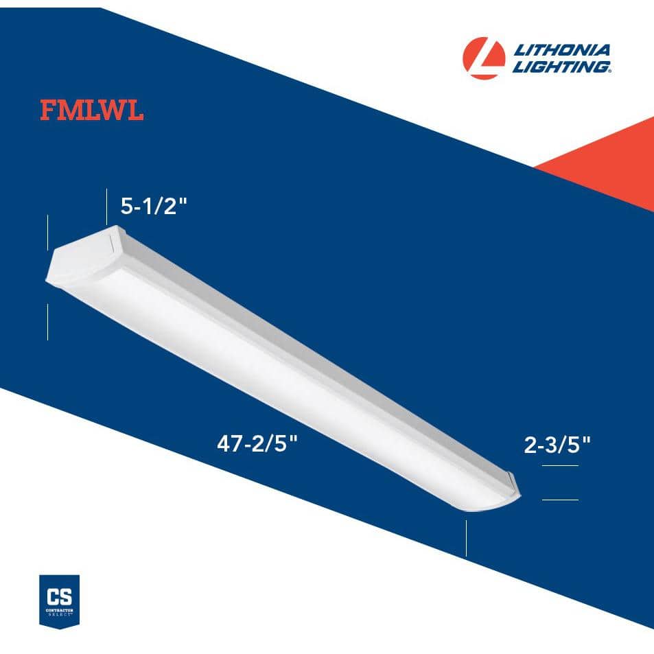 40-Watt 4 ft. White Integrated LED Flush Mount Light - Hercitys