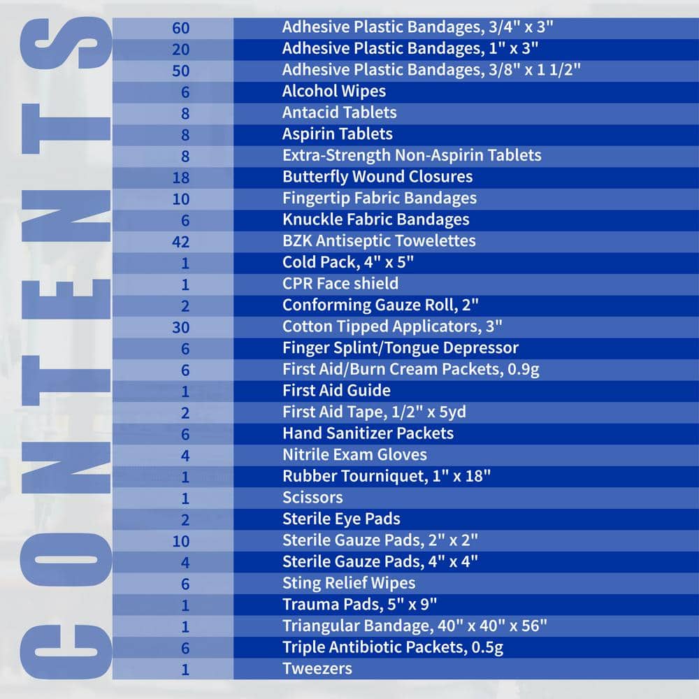 328-Piece Commercial Clear Front Plastic OSHA First Aid Kit - Hercitys