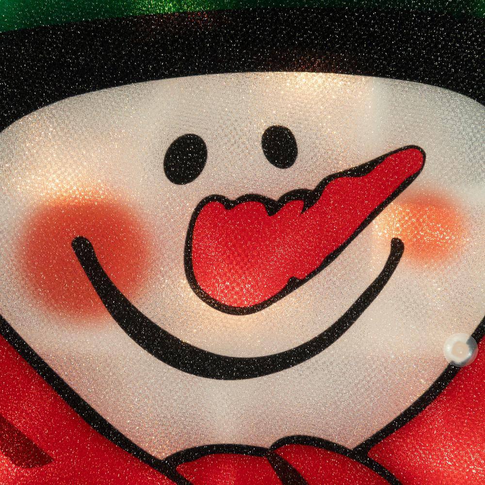 17.5 in. Lighted Christmas Snowman with Broom Window Silhouette - Hercitys