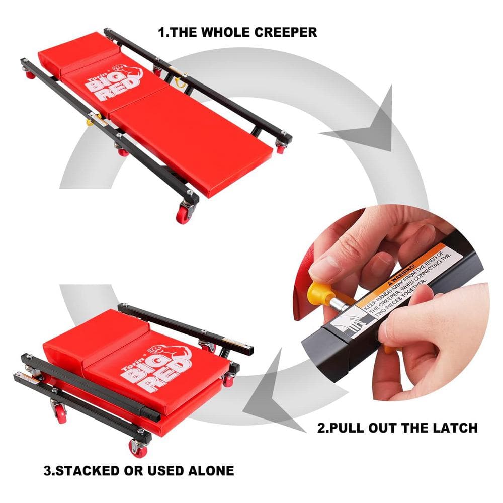 250 lbs. 36 in. Detachable Rolling Mechanic Creeper - Hercitys